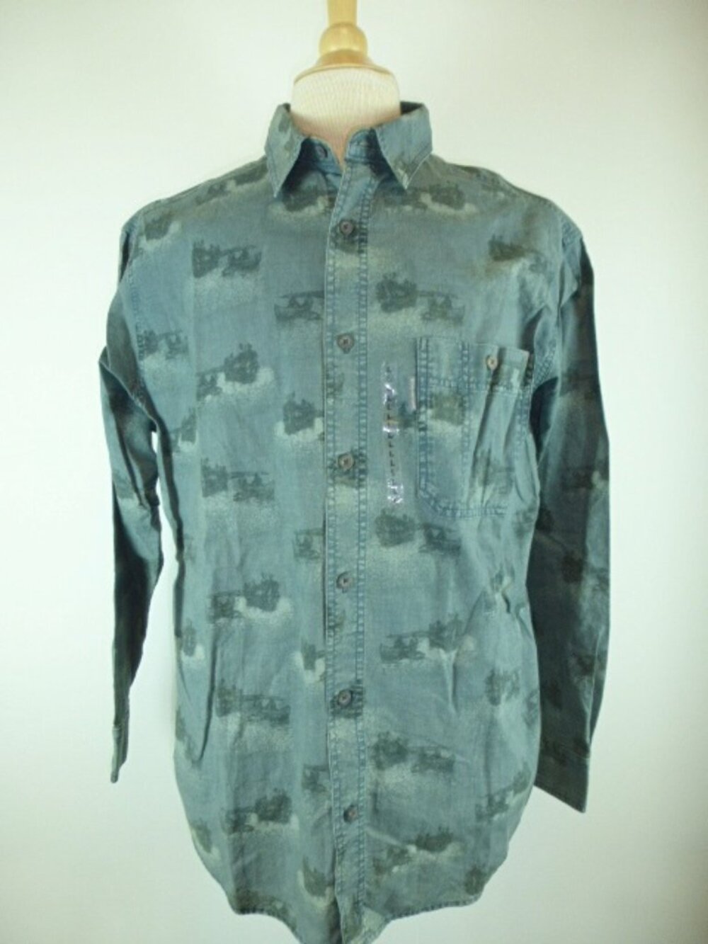 Woolrich cotton button front fishing button up shirt L NWT